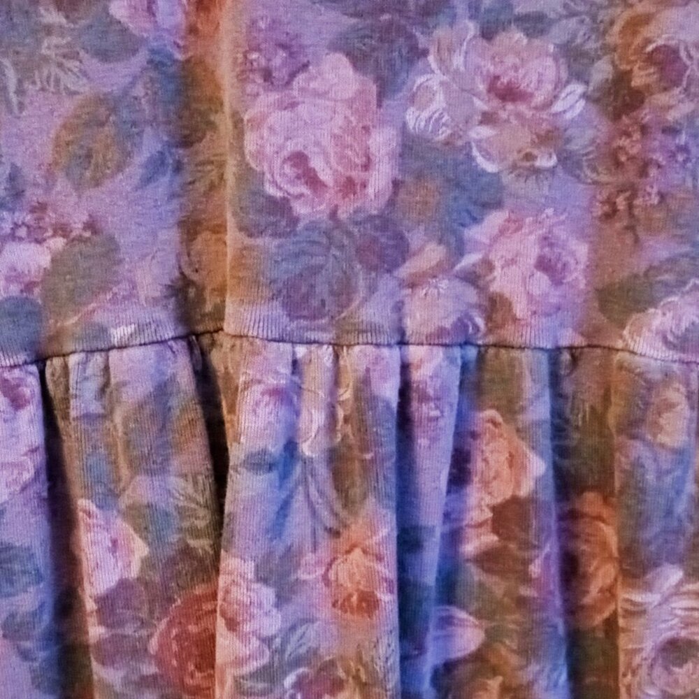 MODA INT'L Vintage Victoria's Secret 90s Plum Floral Empire Waist Tunic Dress - Picture 12 of 14